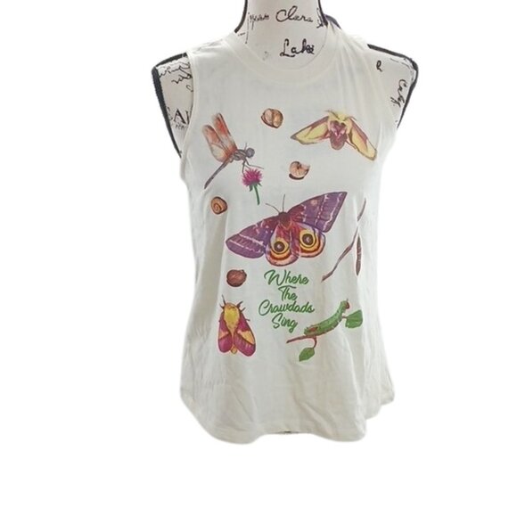 Where the Crawdads Sing Tank Top Cream Graphic Print Womens Size XS - Picture 2 of 6